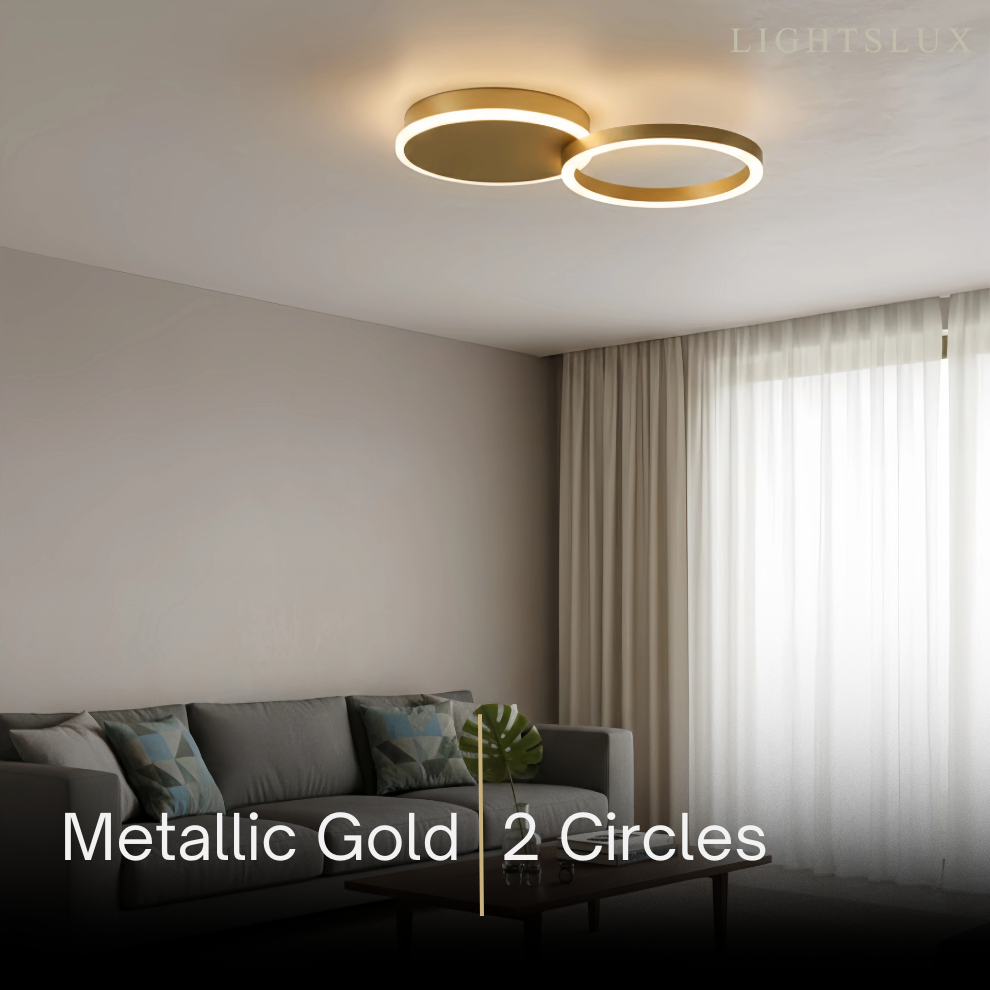  Ring Black/Gold Celing Light, 4Style, for Bedroom/Living Room/Commercial