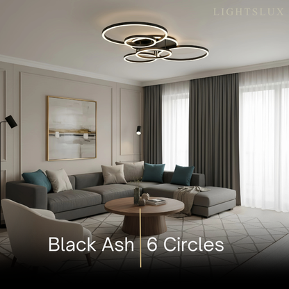  Ring Black/Gold Celing Light, 4Style, for Bedroom/Living Room/Commercial