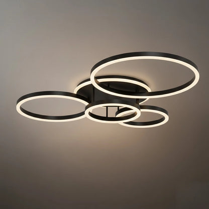  Ring Black/Gold Celing Light, 4Style, for Bedroom/Living Room/Commercial