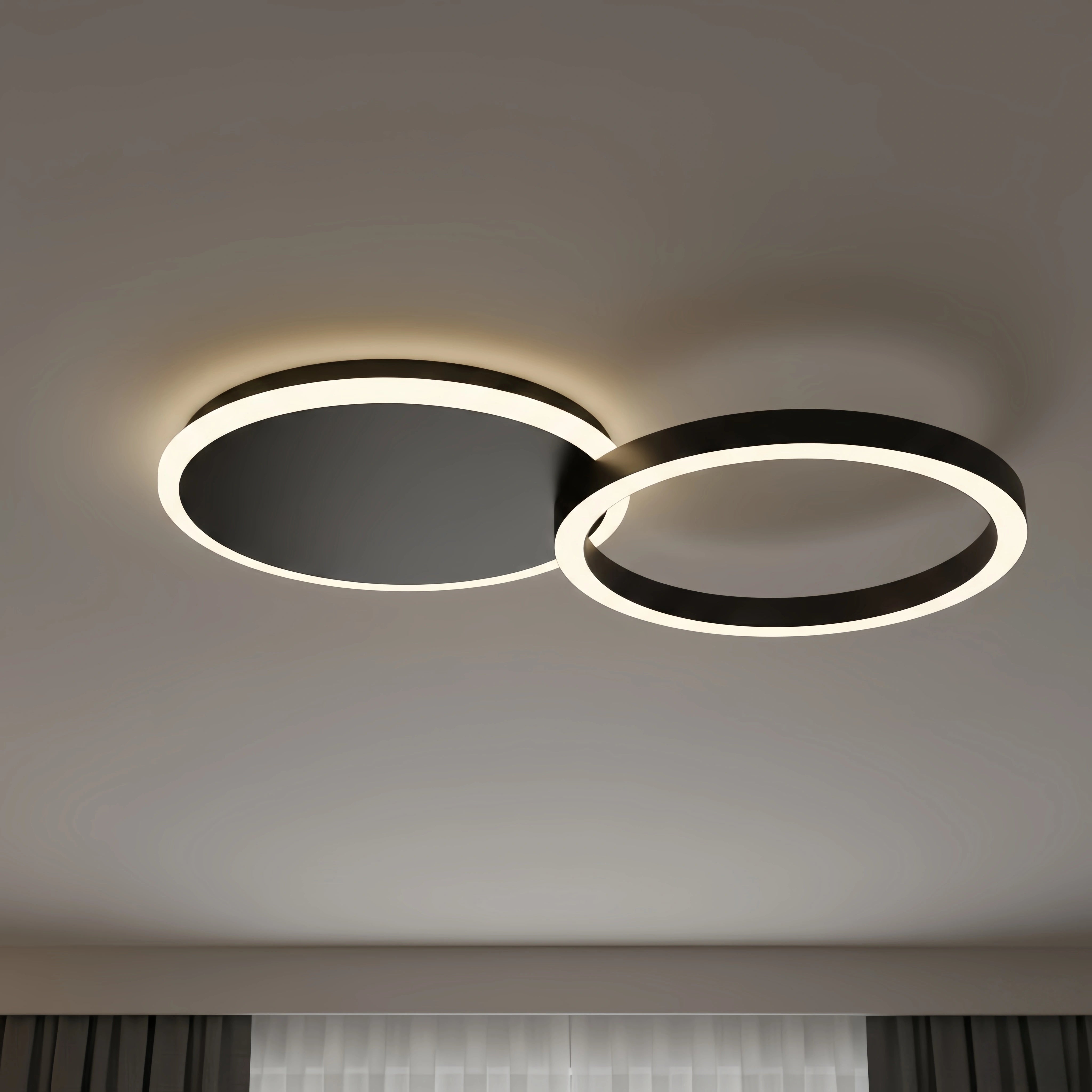  Ring Black/Gold Celing Light, 4Style, for Bedroom/Living Room/Commercial