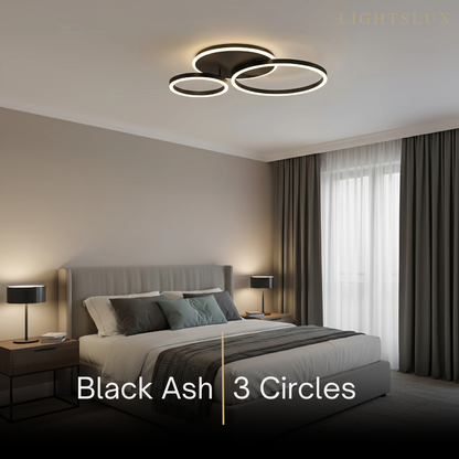  Ring Black/Gold Celing Light, 4Style, for Bedroom/Living Room/Commercial