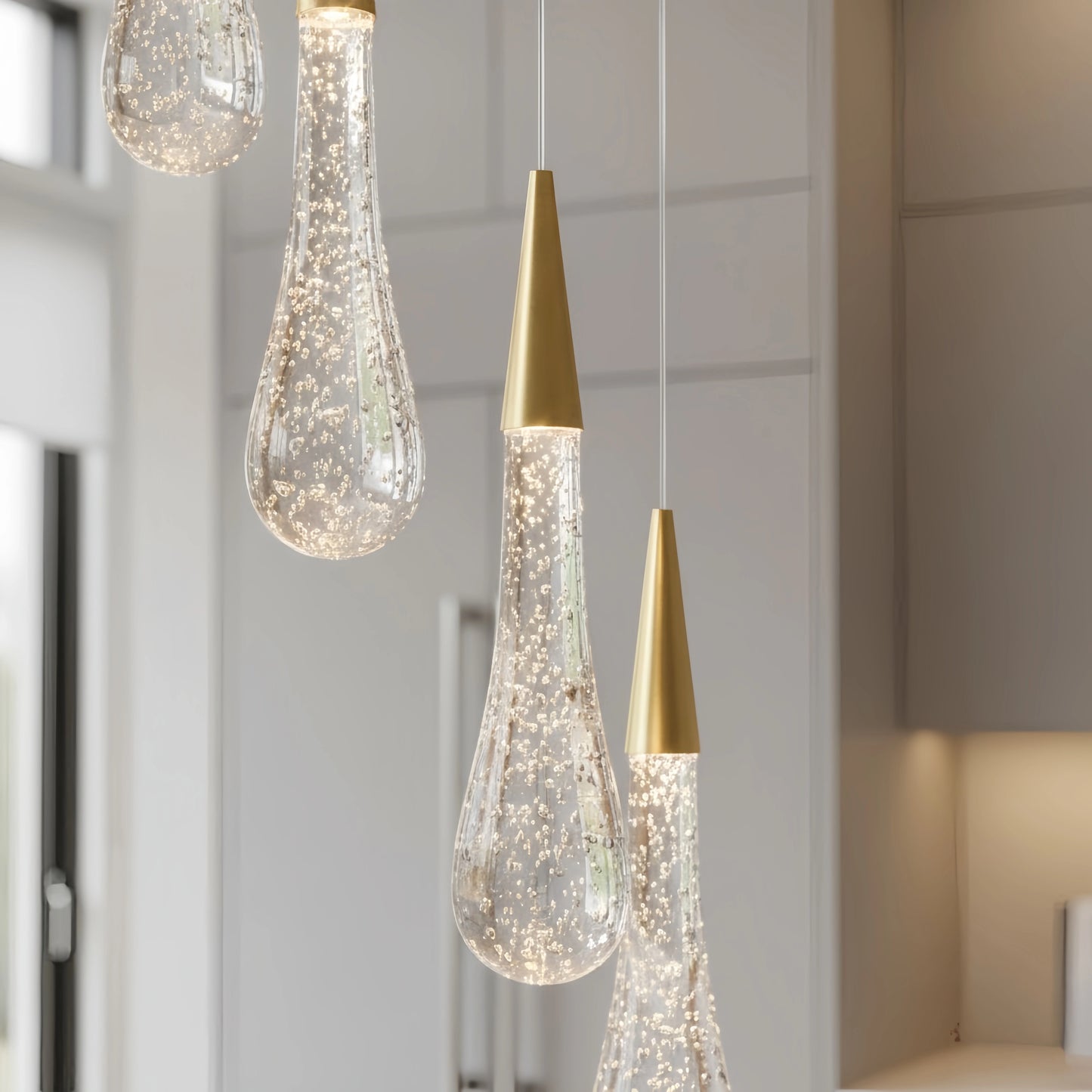 Excelis Luxury Crystal Drop Chandelier with Spiral Design