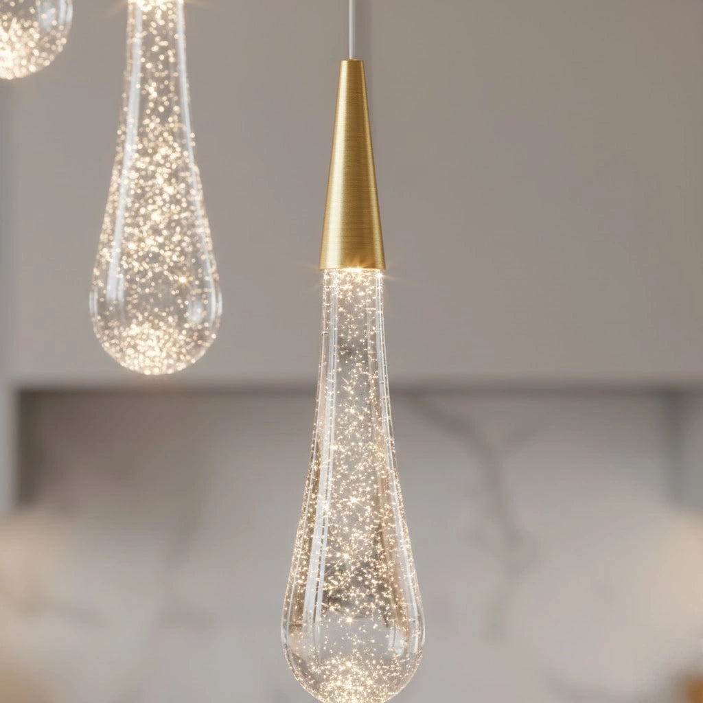 Excelis Luxury Crystal Drop Chandelier with Spiral Design