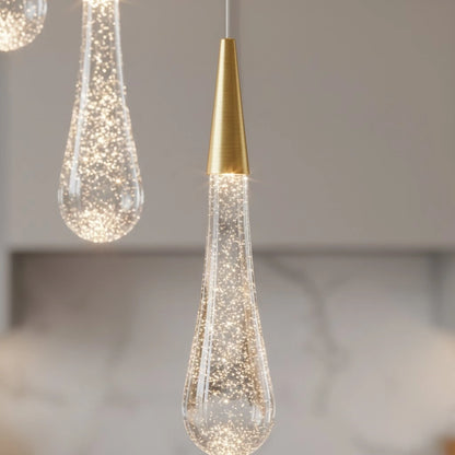 Excelis Luxury Crystal Drop Chandelier with Spiral Design