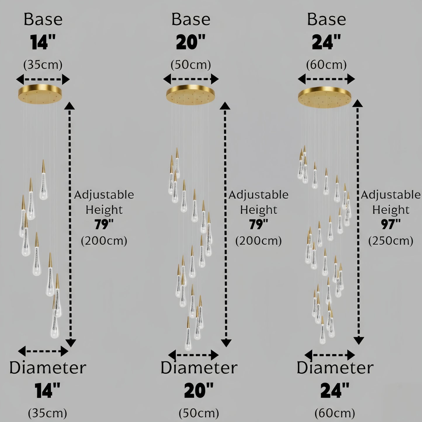 Indra Luxury Crystal Drop Chandelier with Spiral Design