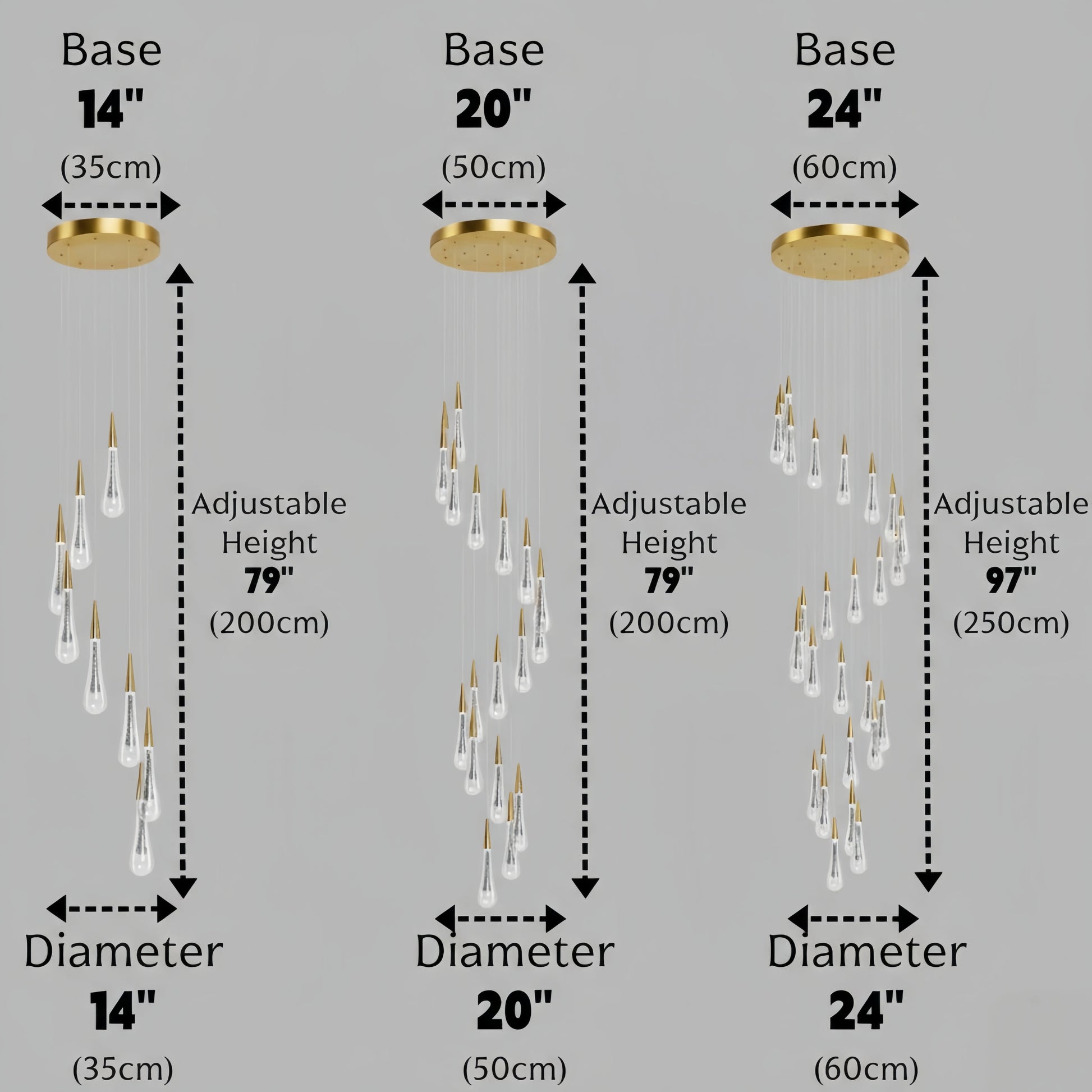 Indra Luxury Crystal Drop Chandelier with Spiral Design