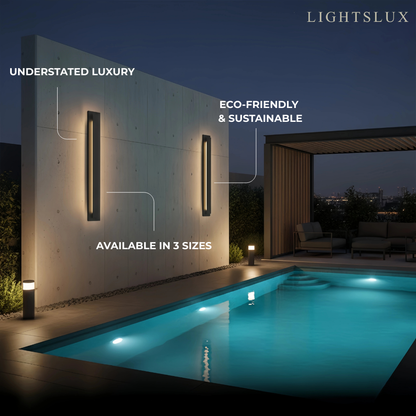 Modern Black Outdoor Wall Light with Vertical COB LED, Waterproof Exterior Sconce for Entryway & Patio