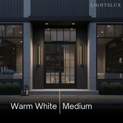  Black Outdoor Wall Light with Vertical COB LED, Waterproof Exterior Sconce for Entryway & Patio