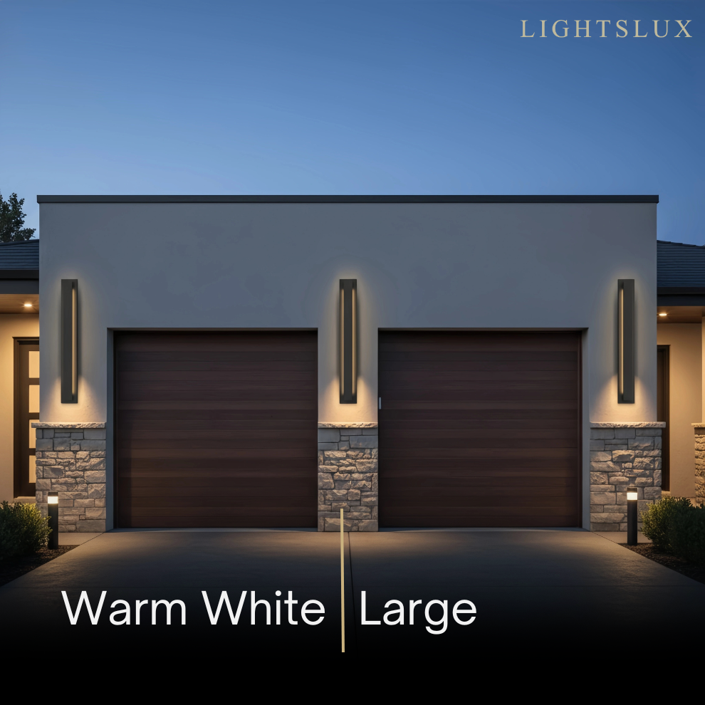  Black Outdoor Wall Light with Vertical COB LED, Waterproof Exterior Sconce for Entryway & Patio