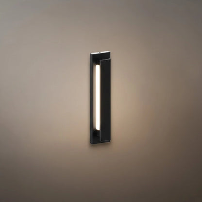 Black Outdoor Wall Light with Vertical COB LED, Waterproof Exterior Sconce for Entryway & Patio
