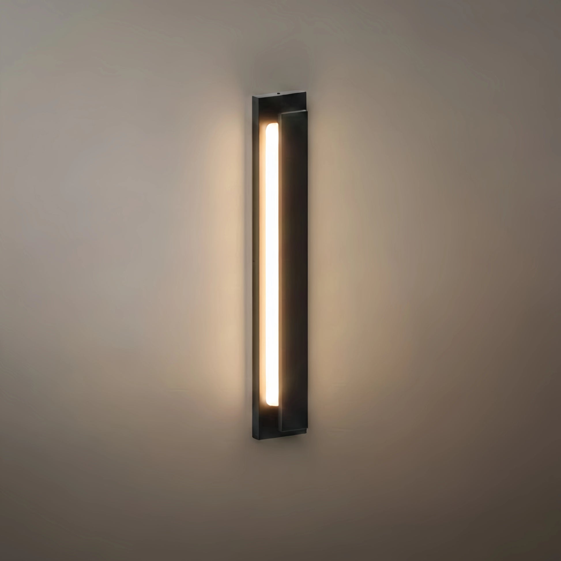 Black Outdoor Wall Light with Vertical COB LED, Waterproof Exterior Sconce for Entryway & Patio