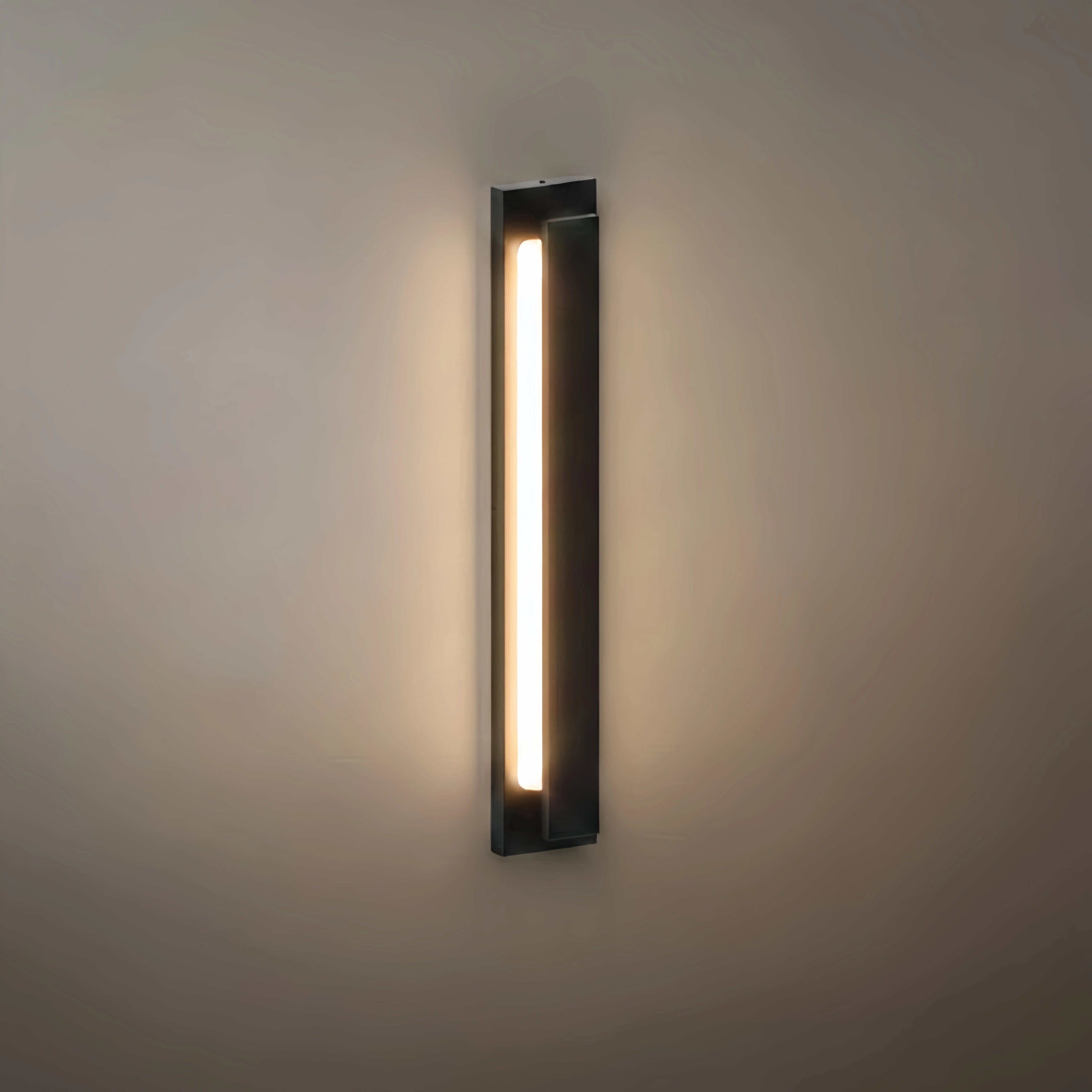 Black Outdoor Wall Light with Vertical COB LED, Waterproof Exterior Sconce for Entryway & Patio