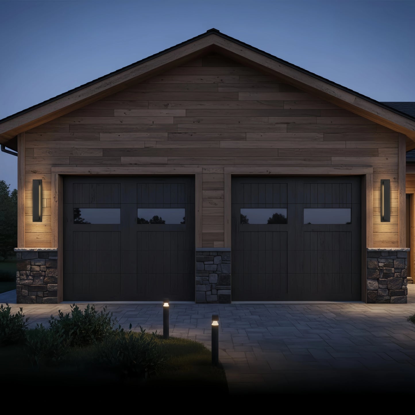 Modern Black Outdoor Wall Light with Vertical COB LED, Waterproof Exterior Sconce for Entryway & Patio