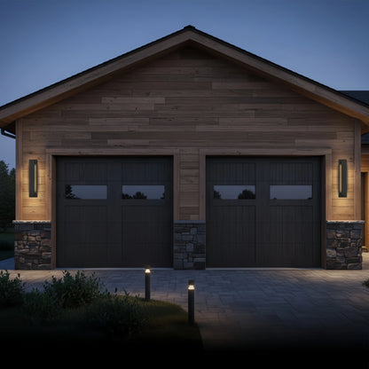 Modern Black Outdoor Wall Light with Vertical COB LED, Waterproof Exterior Sconce for Entryway & Patio