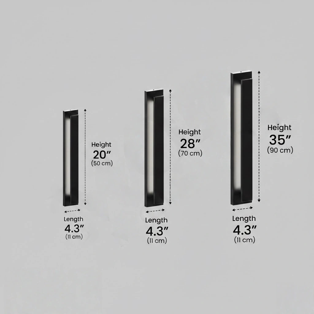 Modern Black Outdoor Wall Light with Vertical COB LED, Waterproof Exterior Sconce for Entryway & Patio