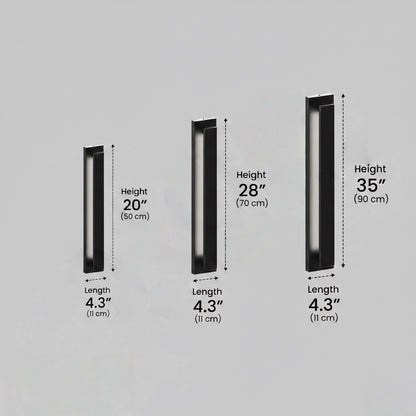 Modern Black Outdoor Wall Light with Vertical COB LED, Waterproof Exterior Sconce for Entryway & Patio