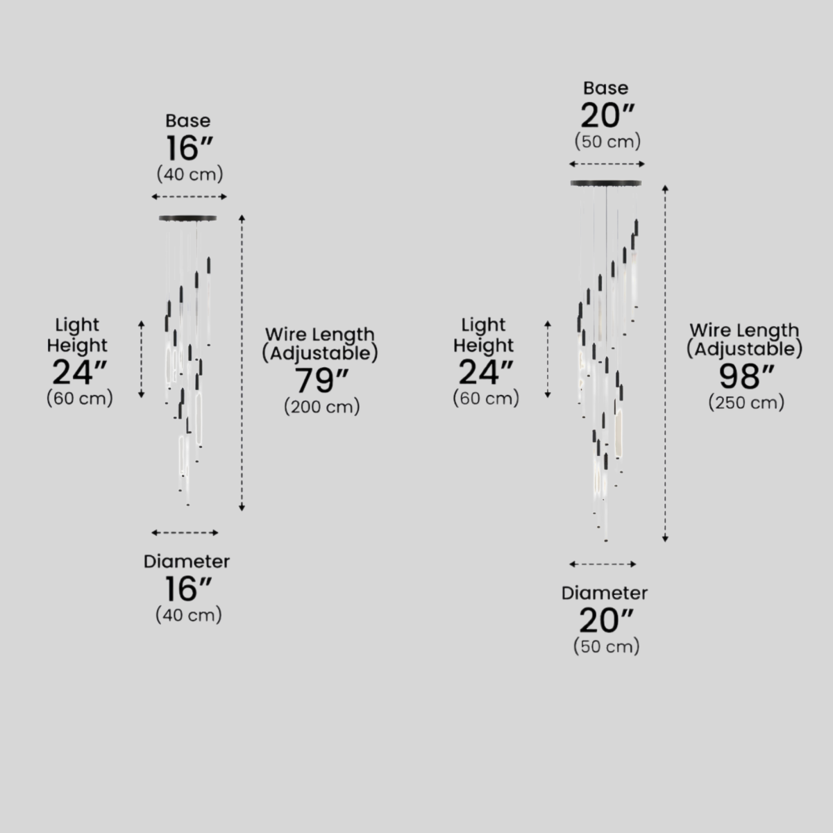 Nebula Multi-Tier Modern Chandelier - Waterfall Design for Staircases & High Ceilings