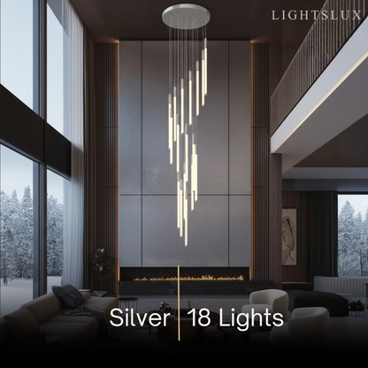 Nebula Multi-Tier Modern Chandelier - Waterfall Design for Staircases & High Ceilings