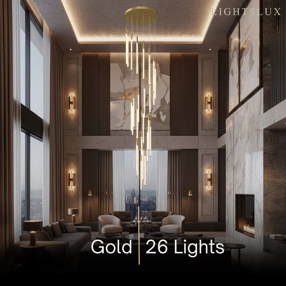 Nebula Multi-Tier Modern Chandelier - Waterfall Design for Staircases & High Ceilings