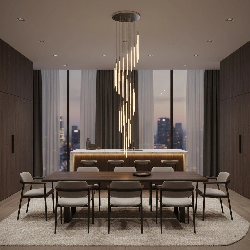 Nebula Multi-Tier Modern Chandelier - Waterfall Design for Staircases & High Ceilings