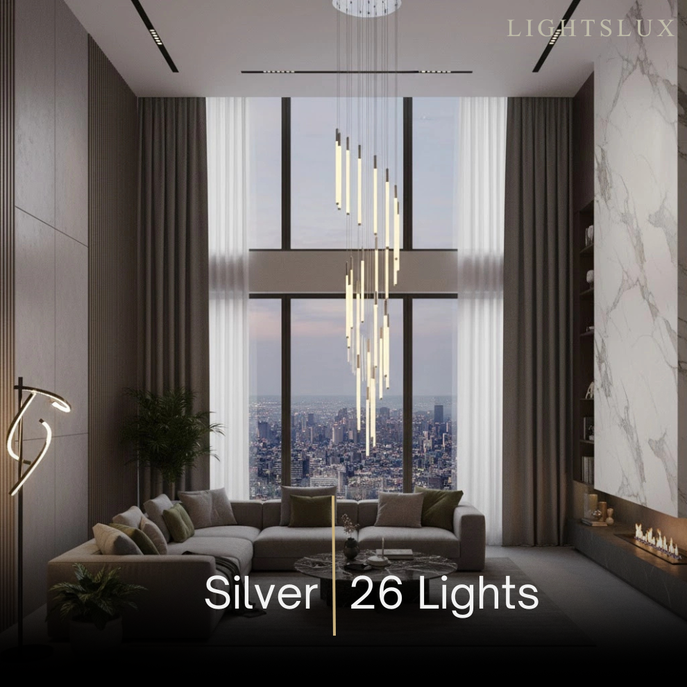 Nebula Multi-Tier Modern Chandelier - Waterfall Design for Staircases & High Ceilings