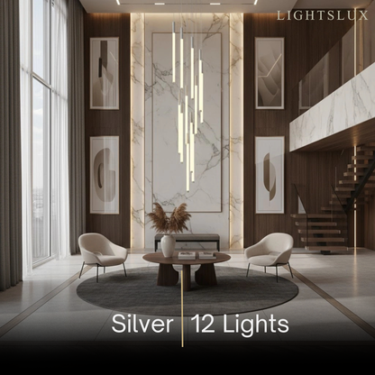 Nebula Multi-Tier Modern Chandelier - Waterfall Design for Staircases & High Ceilings