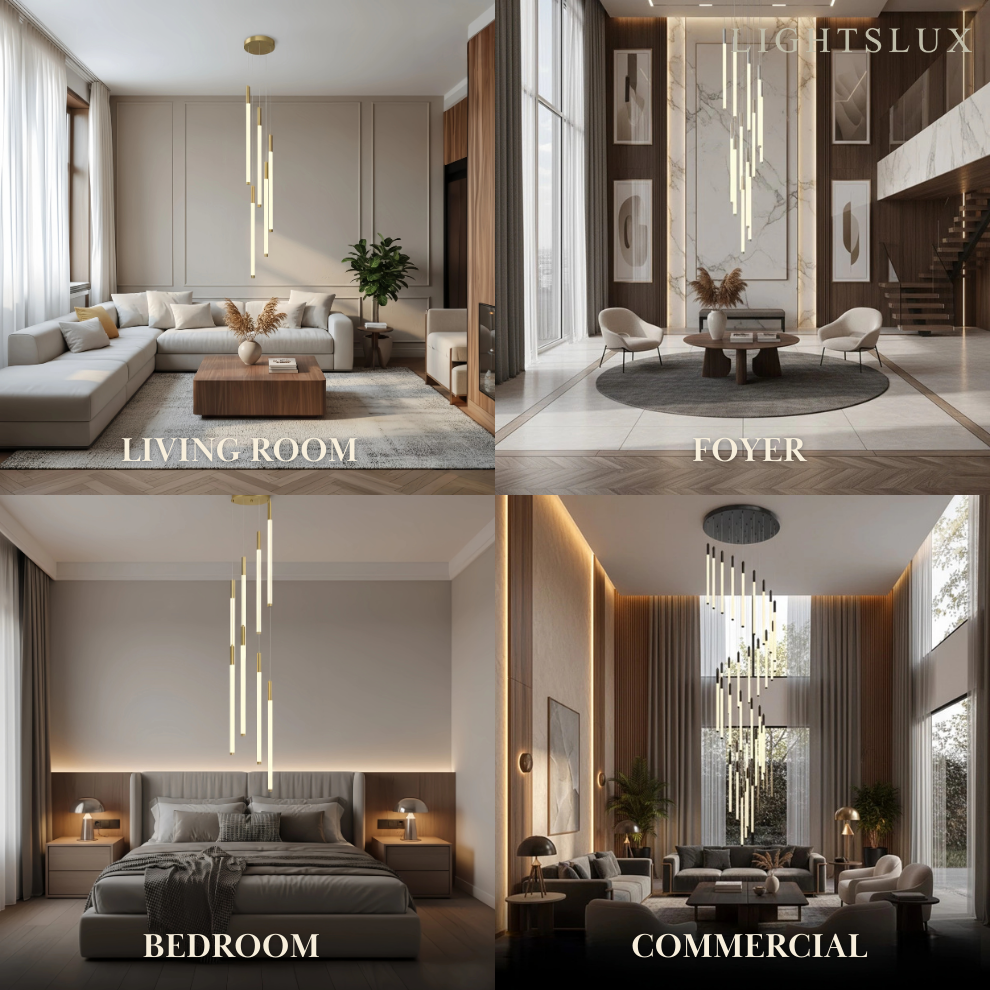 Nebula Multi-Tier Modern Chandelier - Waterfall Design for Staircases & High Ceilings