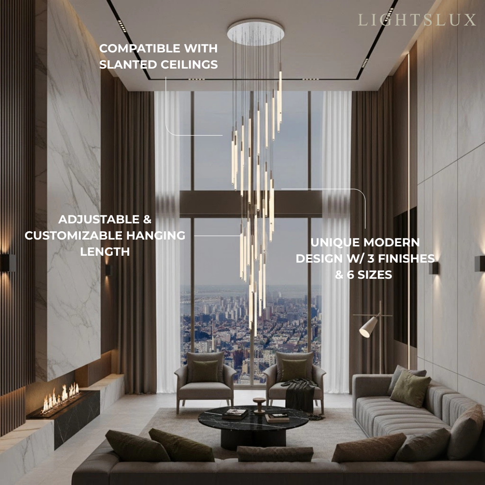 Nebula Multi-Tier Modern Chandelier - Waterfall Design for Staircases & High Ceilings