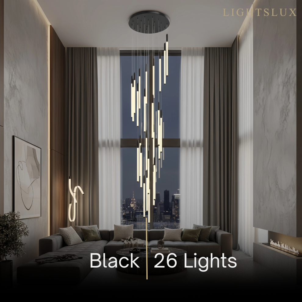 Nebula Multi-Tier Modern Chandelier - Waterfall Design for Staircases & High Ceilings