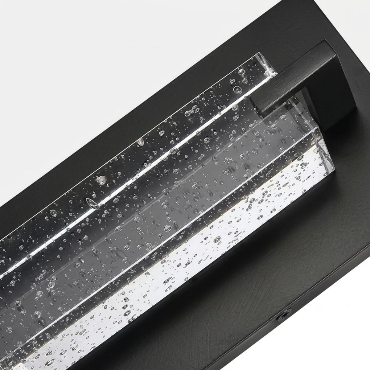 Arcato Modern Outdoor Wall Sconce with Crystal Acrylic Accents - Sleek Black Finish