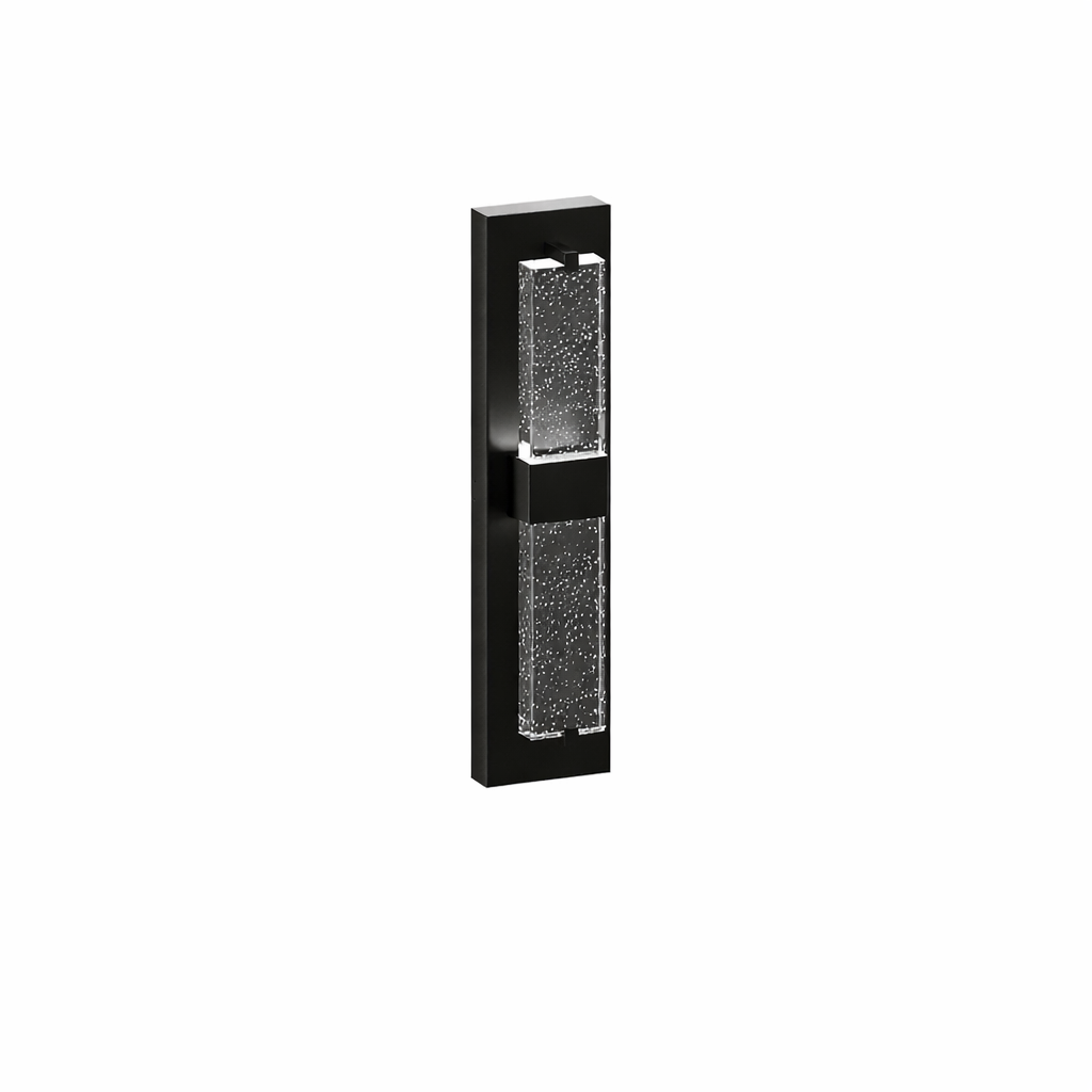 Arcato Modern Outdoor Wall Sconce with Crystal Acrylic Accents - Sleek Black Finish