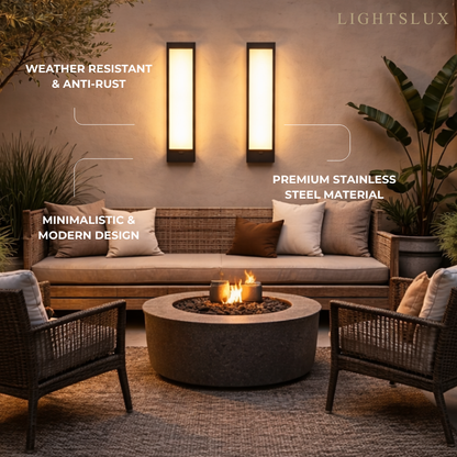 Arcato Premium Stainless Steel Outdoor Wall Sconce - Modern Solar & Wired Options