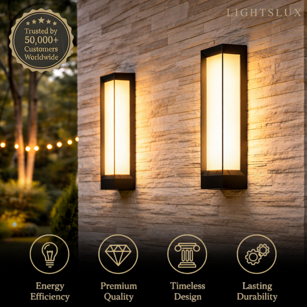 Arcato Premium Stainless Steel Outdoor Wall Sconce - Modern Solar & Wired Options