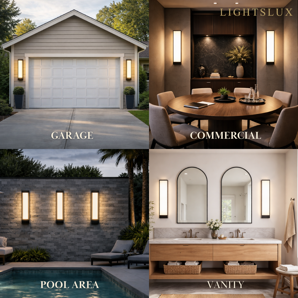 Arcato Premium Stainless Steel Outdoor Wall Sconce - Modern Solar & Wired Options