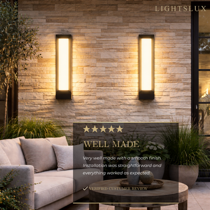 Arcato Premium Stainless Steel Outdoor Wall Sconce - Modern Solar & Wired Options