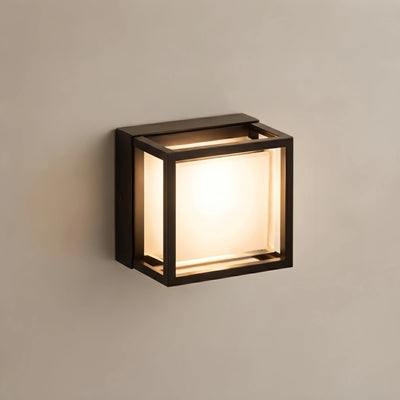 Geometric Matte Black Outdoor Wall Light – Modern LED Sconce for Patio & Entryway