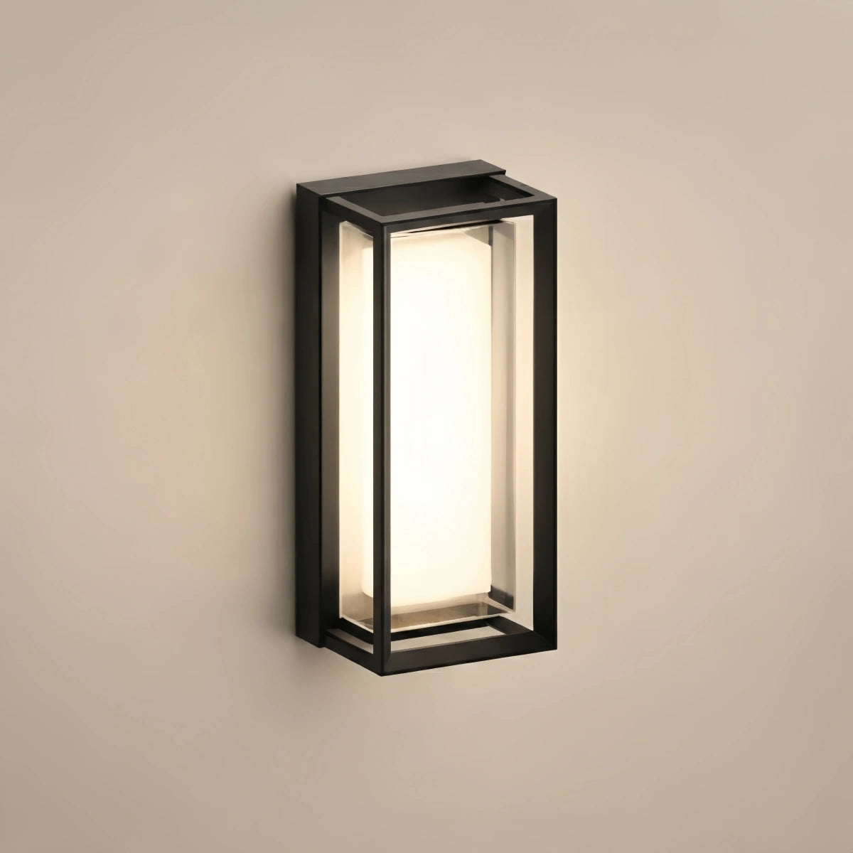 Arcato Geometric Matte Black Outdoor Wall Light – Modern LED Sconce 