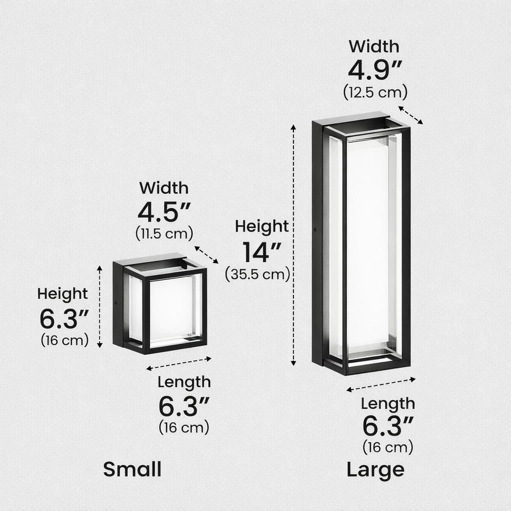 Geometric Matte Black Outdoor Wall Light – Modern LED Sconce for Patio & Entryway