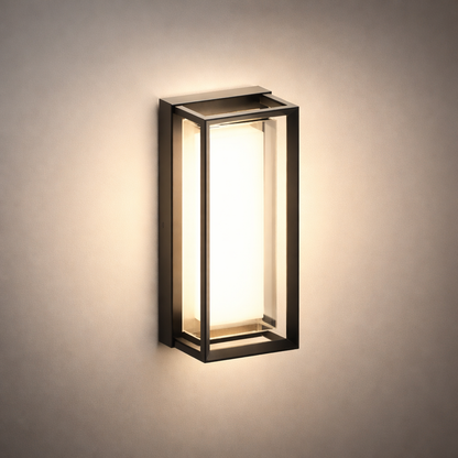 Geometric Matte Black Outdoor Wall Light – Modern LED Sconce for Patio & Entryway
