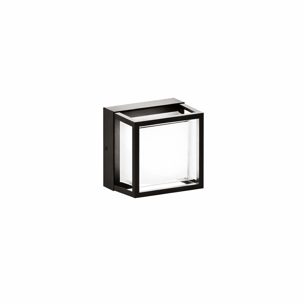 Geometric Matte Black Outdoor Wall Light – Modern LED Sconce for Patio & Entryway