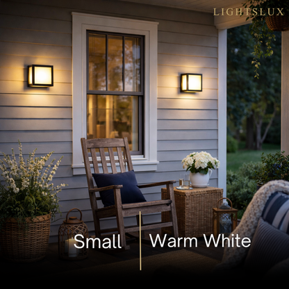 Geometric Matte Black Outdoor Wall Light – Modern LED Sconce for Patio & Entryway