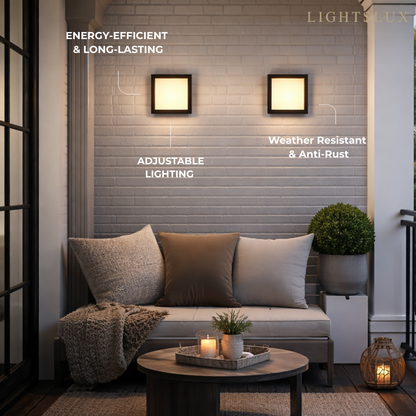 Geometric Matte Black Outdoor Wall Light – Modern LED Sconce for Patio & Entryway