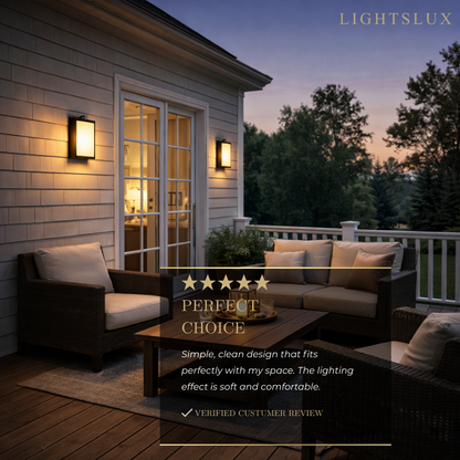 Geometric Matte Black Outdoor Wall Light – Modern LED Sconce for Patio & Entryway