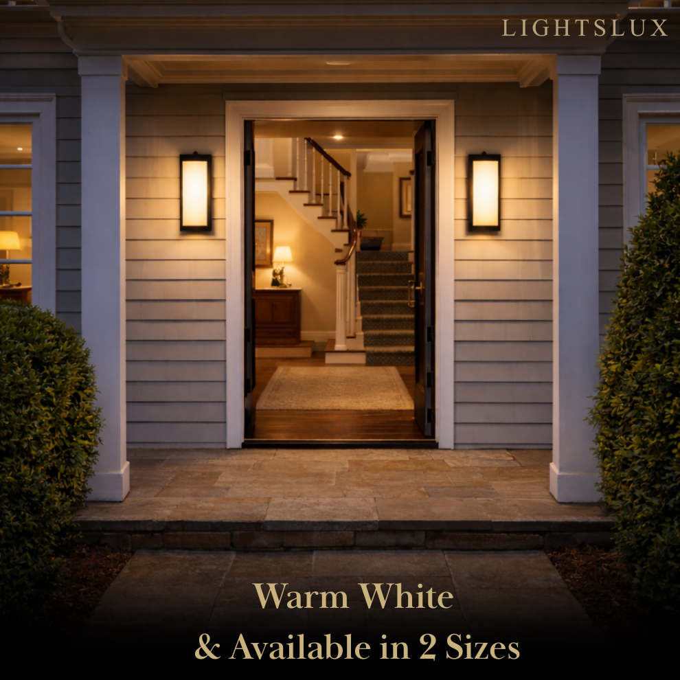 Geometric Matte Black Outdoor Wall Light – Modern LED Sconce for Patio & Entryway