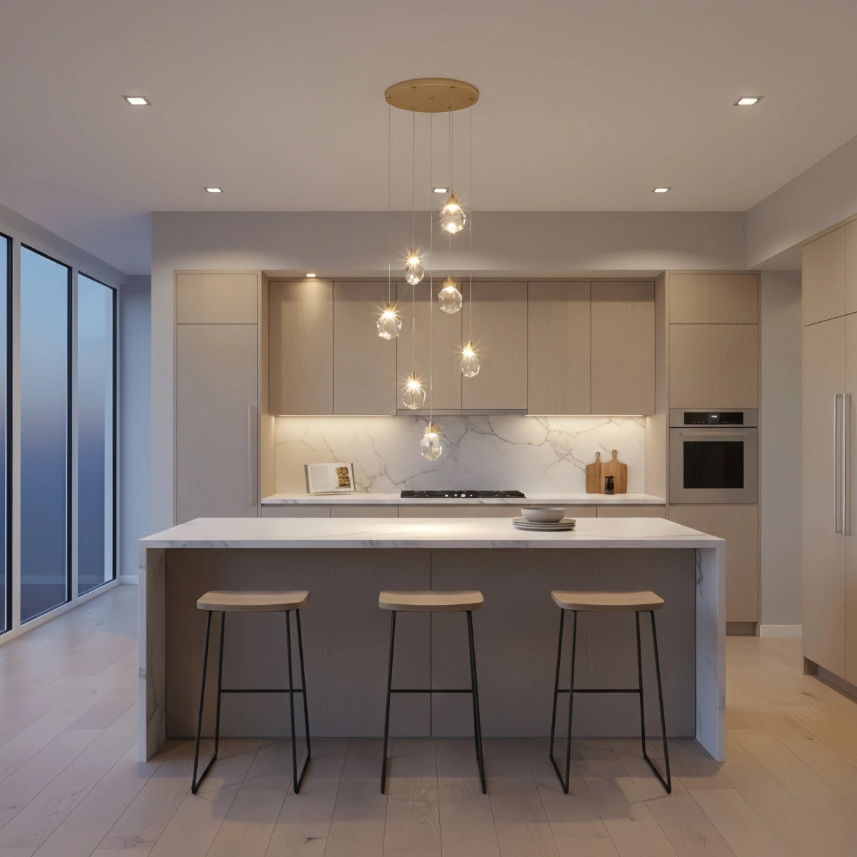 Luxury Crystal Chandelier - Shimmering Fixture for Dining Room & Grand Interiors