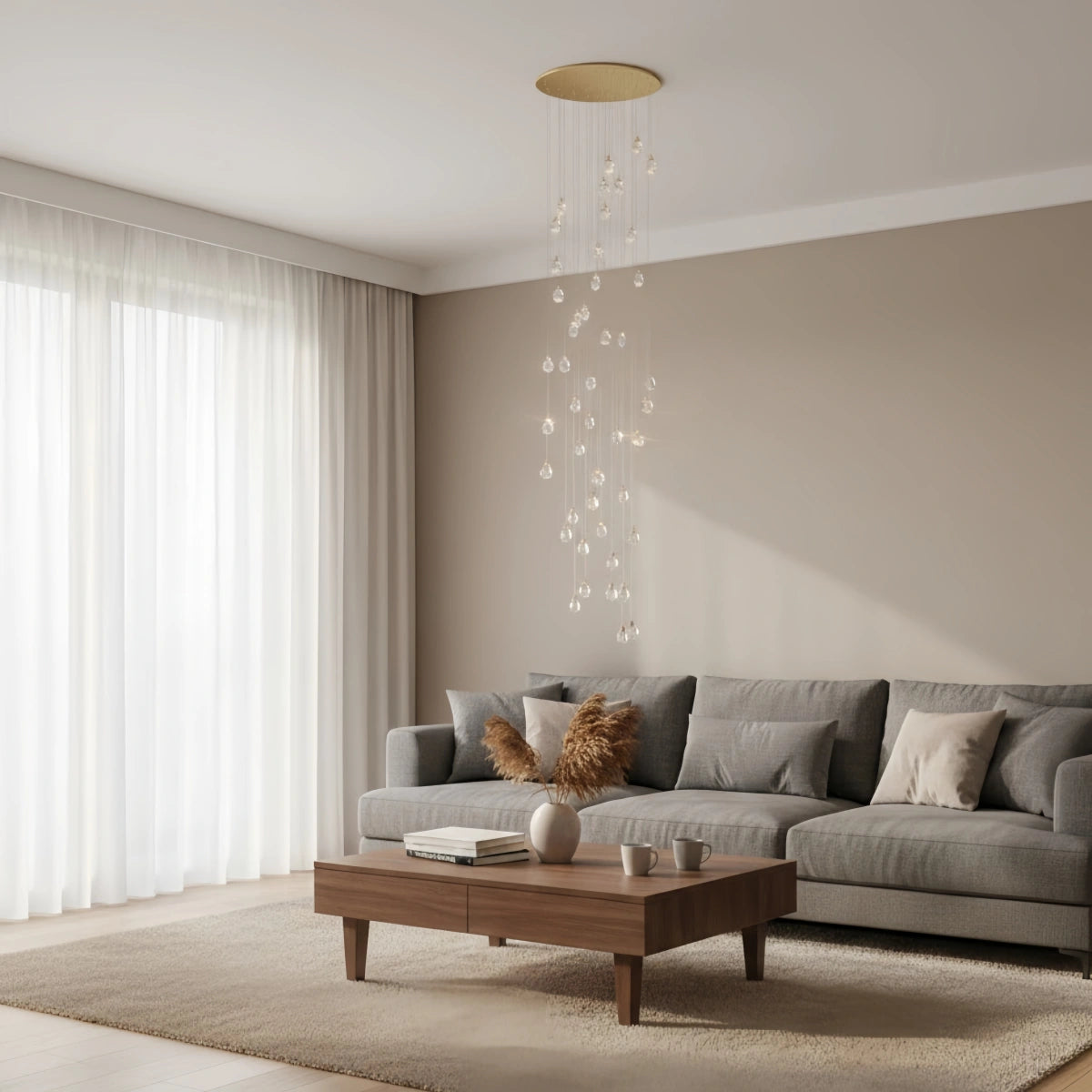 Luxury Crystal Chandelier - Shimmering Fixture for Dining Room & Grand Interiors