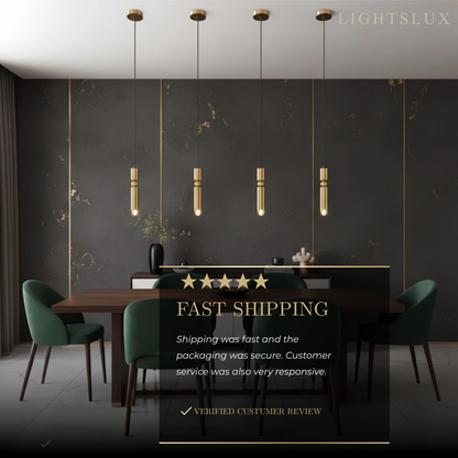 Modern Gold Pendant Light with Soft Warm Glow for Contemporary Interiors