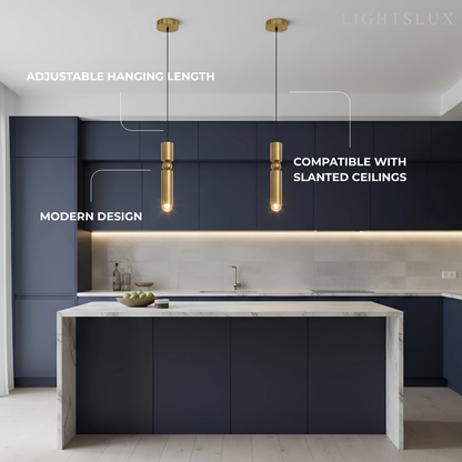 Modern Gold Pendant Light with Soft Warm Glow for Contemporary Interiors