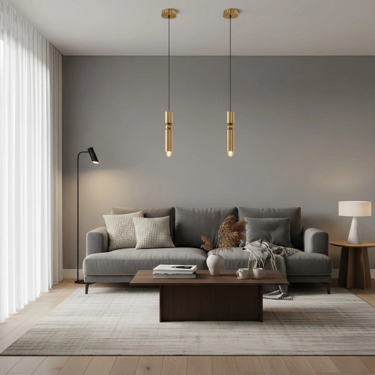 LZ-023 Modern Gold Pendant Light with Soft Warm Glow for Contemporary Interiors