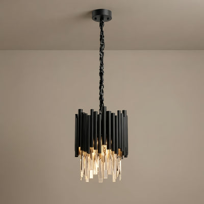 LZ-024Modern Obsidian Mini Pendant Light with Crystal Detail